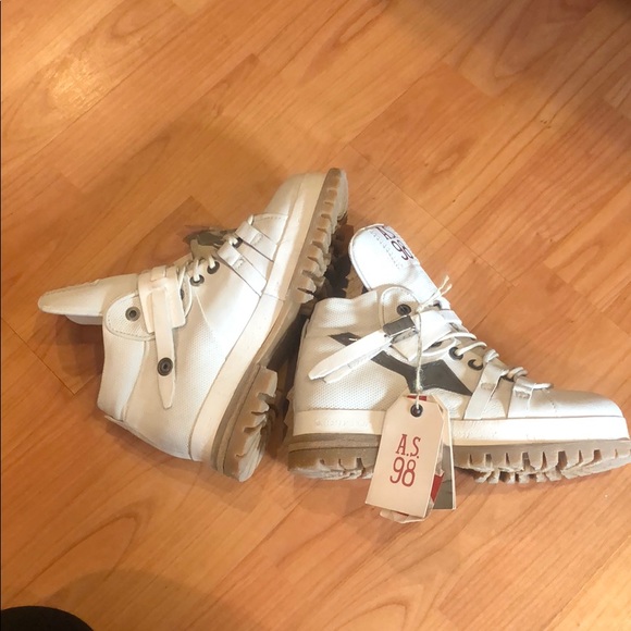 AS 98 White Bruce boot high top sneaker NWT - Picture 4 of 6
